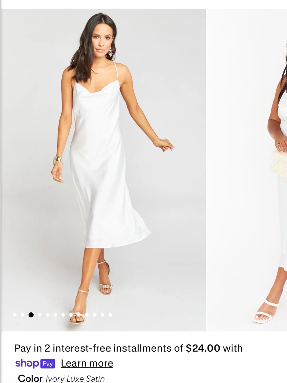 White Verona Cowl Dress